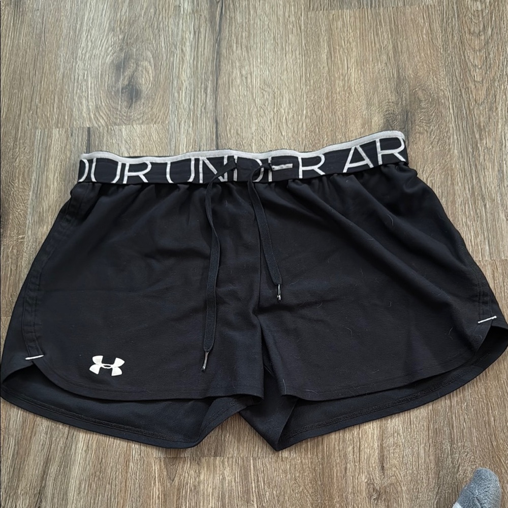 Under Armour Black Athletic Shorts with Elastic Waistband